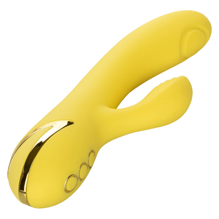 California Dreaming San Diego Seduction Rechargeable Silicone Rabbit Vibrator - Yellow