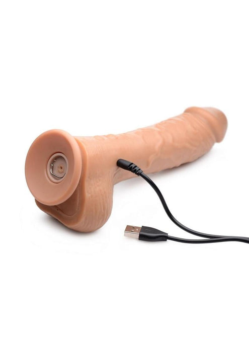 Loadz Vibrating Squirting Dildo with Remote Control 8.5in - Caramel