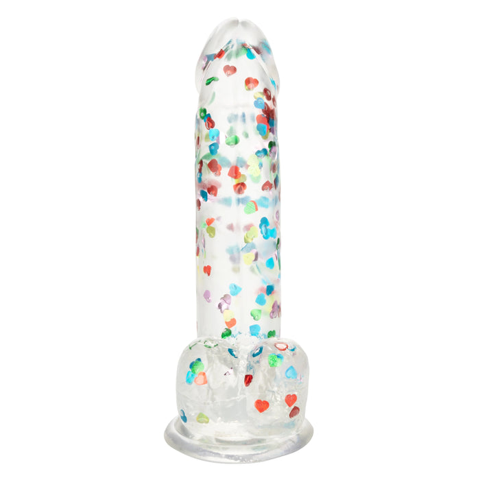 Naughty Bits I Love D Heart-Filled Dong - Clear
