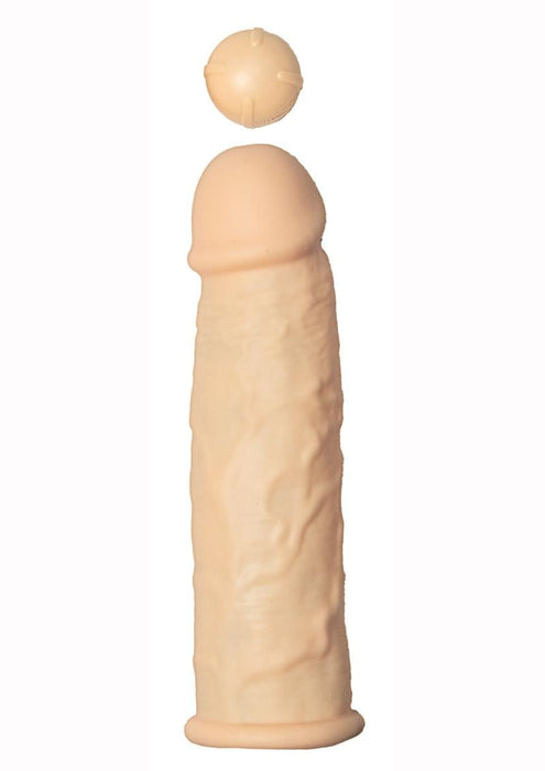 6.5in Great Extender 1st Silicone Vibrating Sleeve - Vanilla