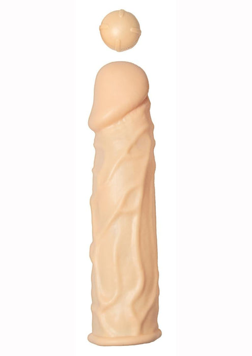 7.5in Great Extender 1st Silicone Vibrating Sleeve - Vanilla