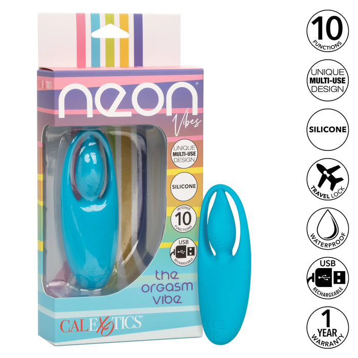 Neon Vibes The Orgasm Vibe Rechargeable Silicone Finger Vibrator - Blue