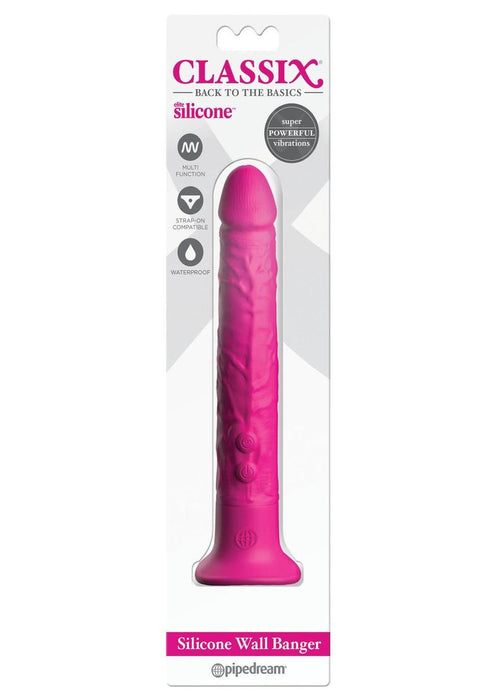 Classix Wall Banger 2.0 Silicone Vibrating Dildo 7.7in - Pink