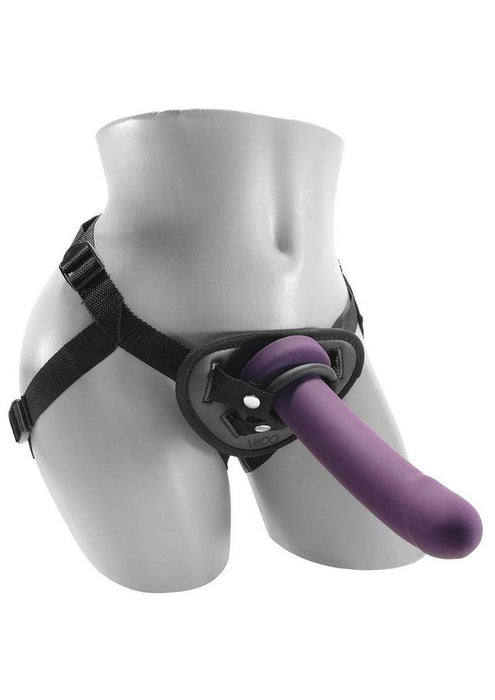 VeDO Strapped Silicone Rechargeable Vibrating Strap-On with Remote Control - Deep Purple