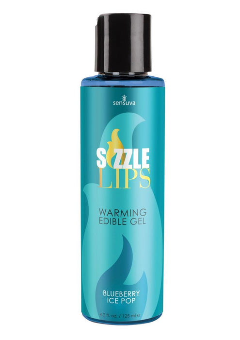 Sizzle Lips Warming Flavored Edible Gel Blueberry Ice Pop 4.2oz