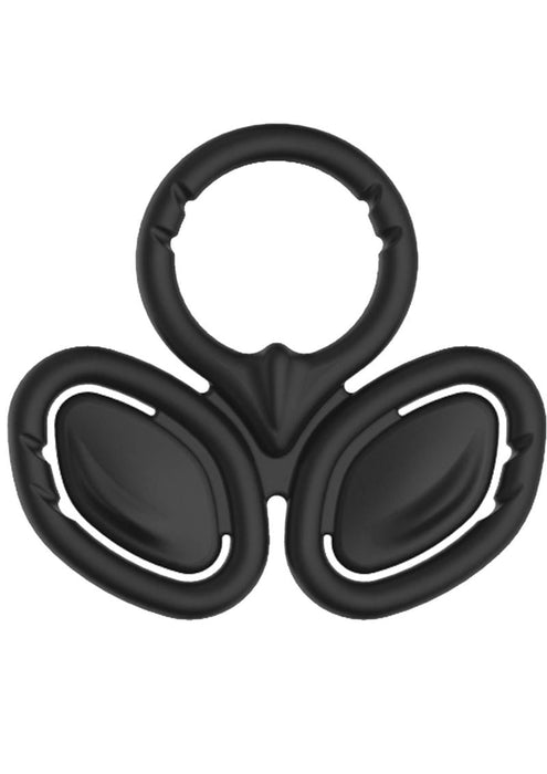 My Cockring The Triad Silicone Cock Ring & Ball Cinch - Black