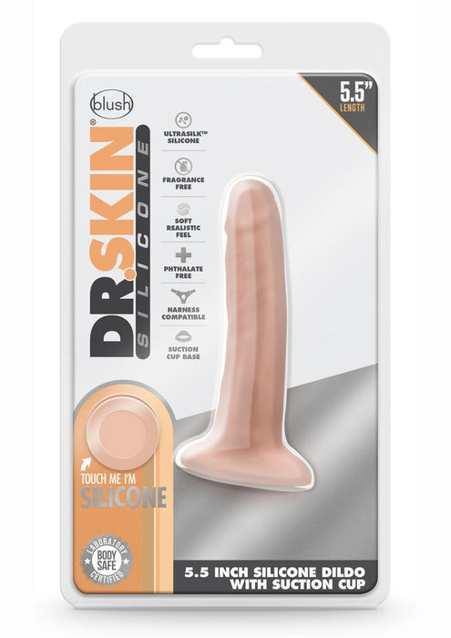 Dr. Skin Silicone Dr. Lucas Dildo with Suction Cup 5.5in - Vanilla