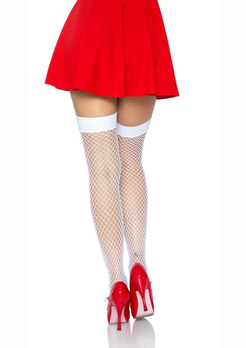 9511 O/S Red/White Nurse Net Thigh Highs