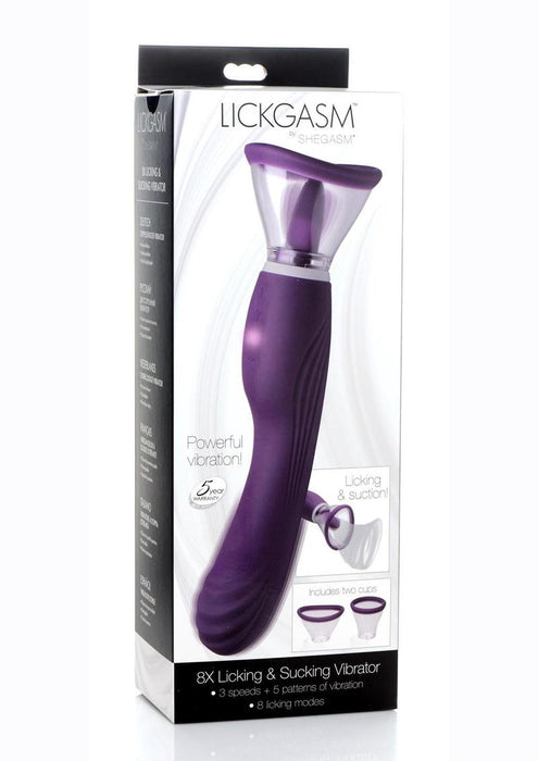 Inmi Shegasm Rechargeable Silicone Licking & Sucking Vibrator - Purple
