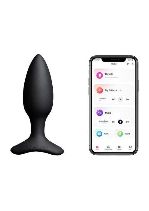 Lovense Hush 2 Rechargeable App Compatible Silicone Vibrating Anal Plug 1.5in - Black