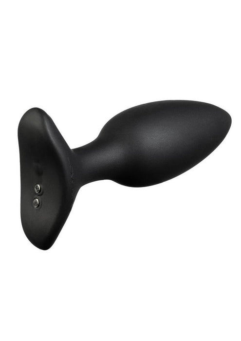 Lovense Hush 2 Rechargeable App Compatible Silicone Vibrating Anal Plug 1.75in - Black