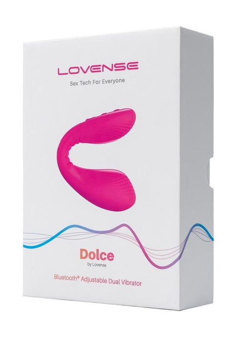 Lovense Dolce App Compatible Silicone Rechargeable Dual Vibrator - Pink
