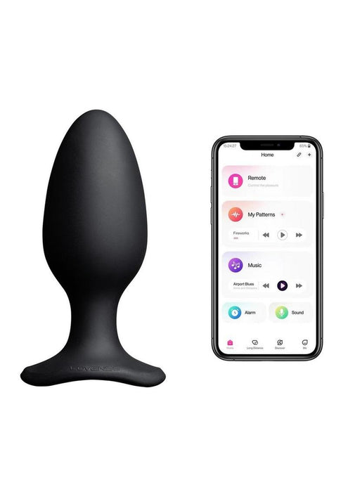 Lovense Hush 2 Rechargeable App Compatible Silicone Vibrating Anal Plug 2.25in - Black