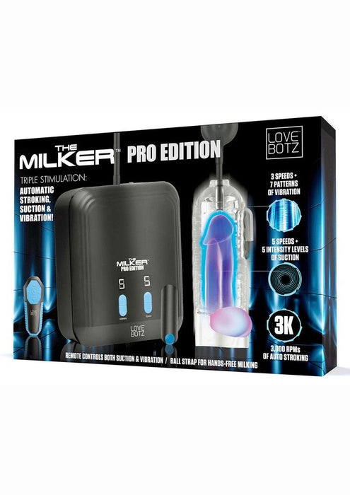 LoveBotz The Milker Pro Edition Remote Control Masturbator - Black