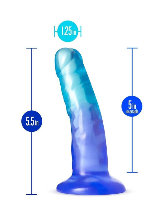 B Yours Morning Dew Dildo 5in Indigo - Blue/Aqua