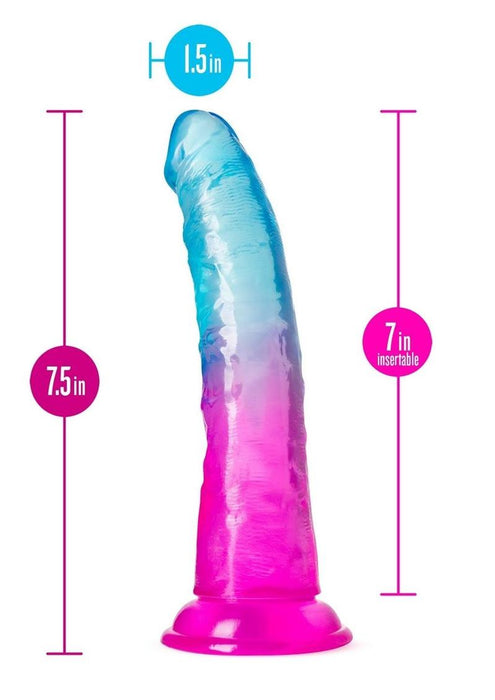 B Yours Beautiful Sky Dildo 7in Sunset - Pink/Blue