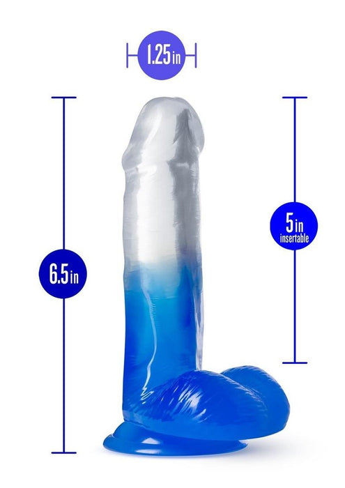 B Yours Stella Blue Dildo 6in - Blue/Clear