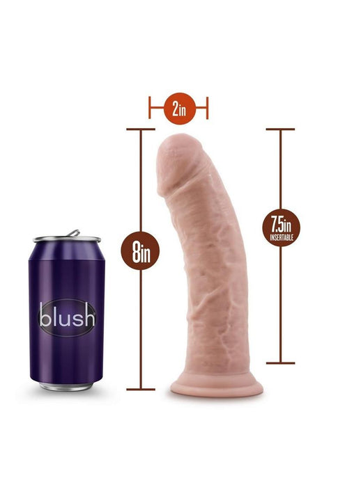 Dr. Skin Plus Thick Posable Dildo with Suction Cup 8in - Vanilla