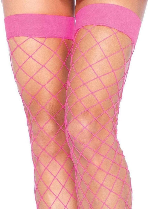 9014 Fence Net Thigh High O/S NEON PINK