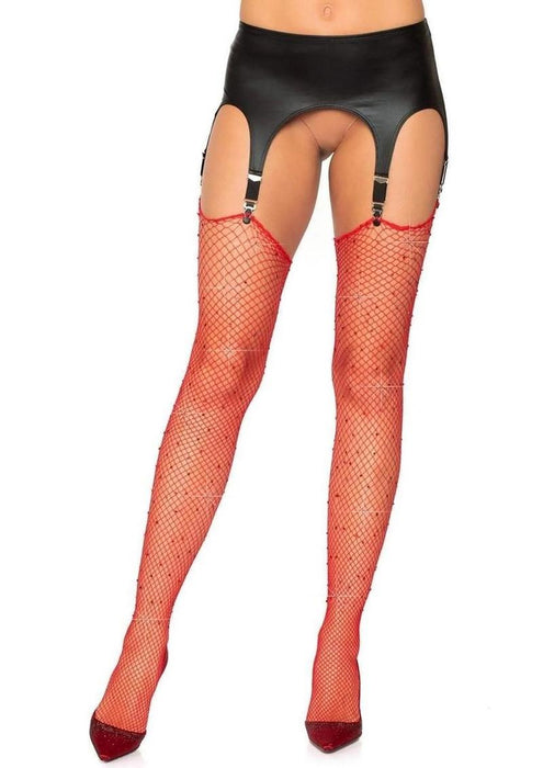 9124 Rhinestone Fishnet Stockings