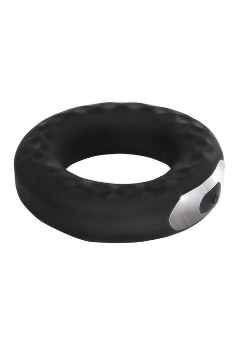 Enhancer Rechargeable Silicone Vibrating Cockring - Black
