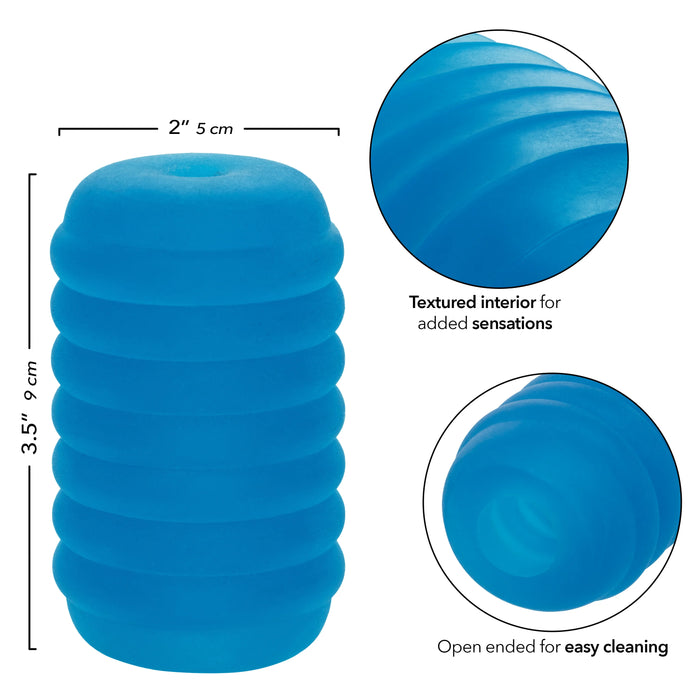 Pop Sock Ribbed Stroker - Blue