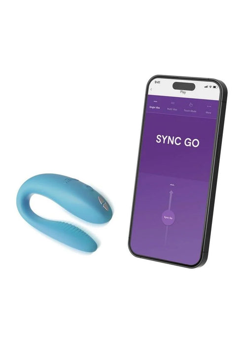 We-Vibe Sync Go App Control Rechargeable Silicone Couples Vibrator - Turquoise
