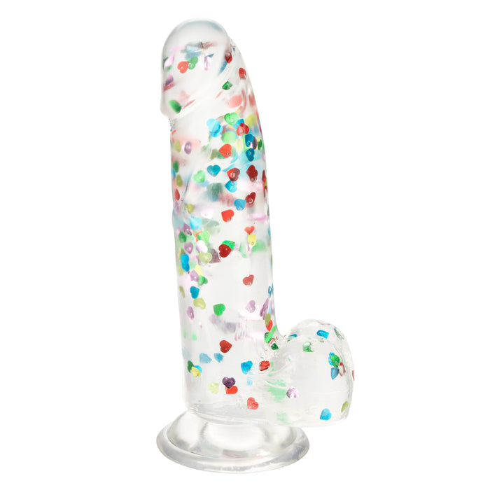 Naughty Bits I Love D Heart-Filled Dong - Clear