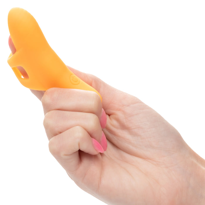 Neon Vibes The Pleasure Vibe Rechargeable Silicone Finger Vibrator - Orange