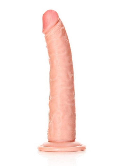 RealRock Realistic 8 in. Slim Dildo With Suction Cup Beige