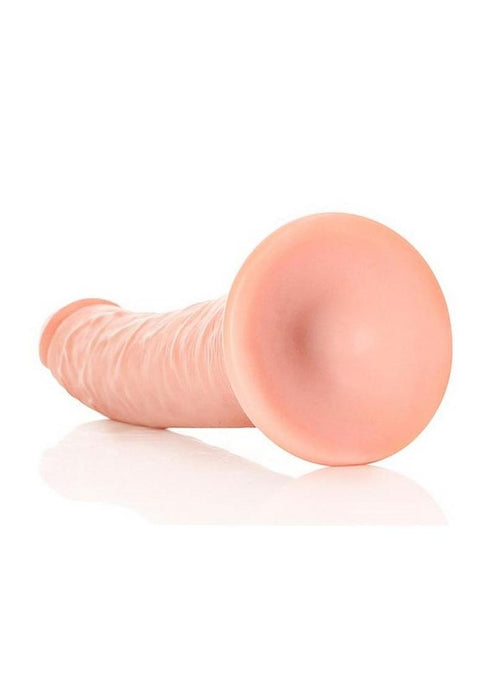 RealRock Realistic 8 in. Slim Dildo With Suction Cup Beige