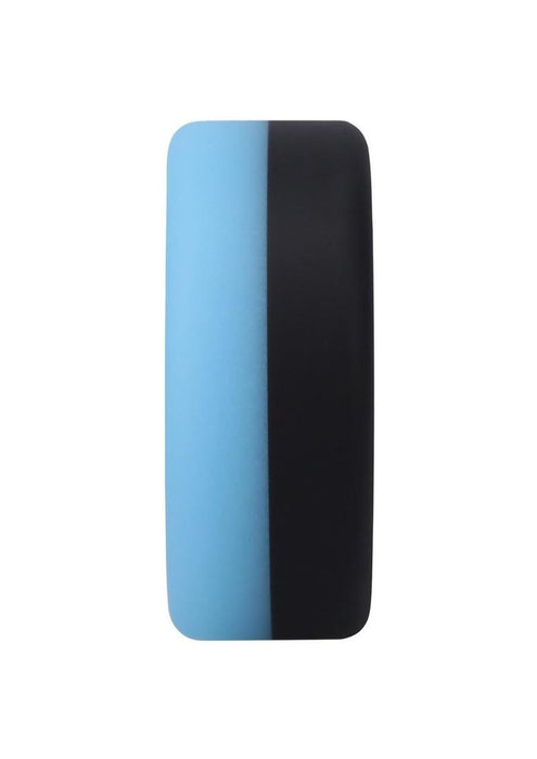 Rock Solid The Big O Glow in the Dark Silicone Cock Ring - Blue/Black