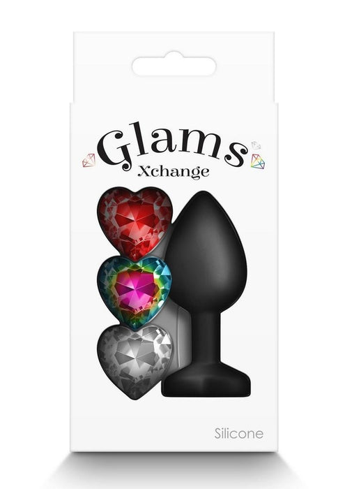 Glams Xchange Heart Silicone Anal Plug - Small - Black