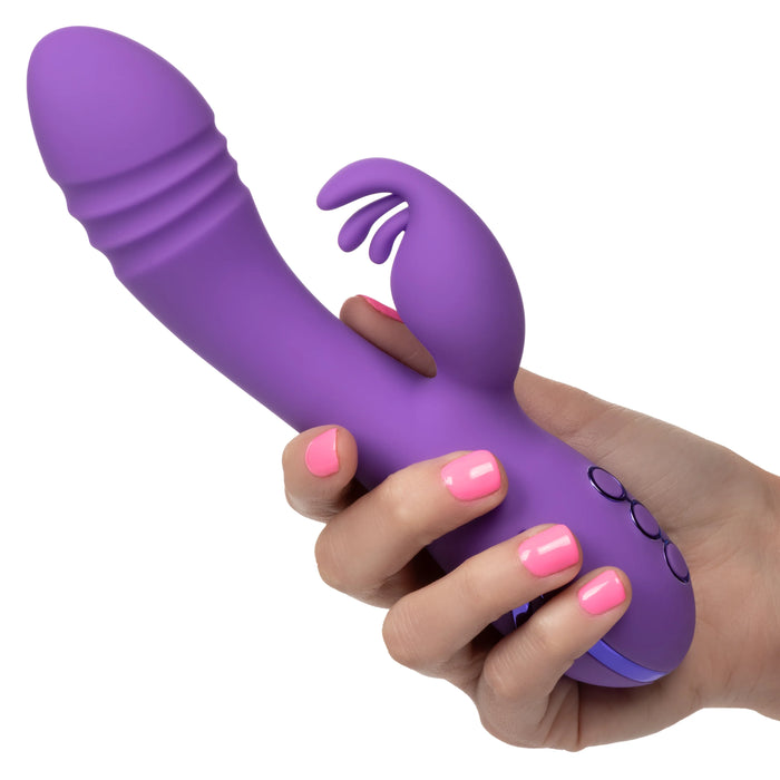 California Dreaming West Coast Wave Rider Silicone Rechargeable Rabbit Vibrator - Purple