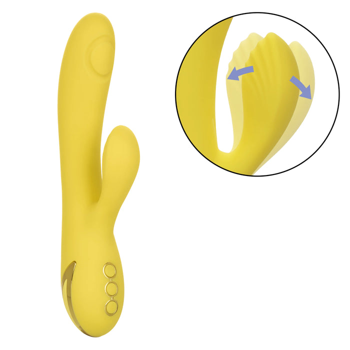 California Dreaming San Diego Seduction Rechargeable Silicone Rabbit Vibrator - Yellow