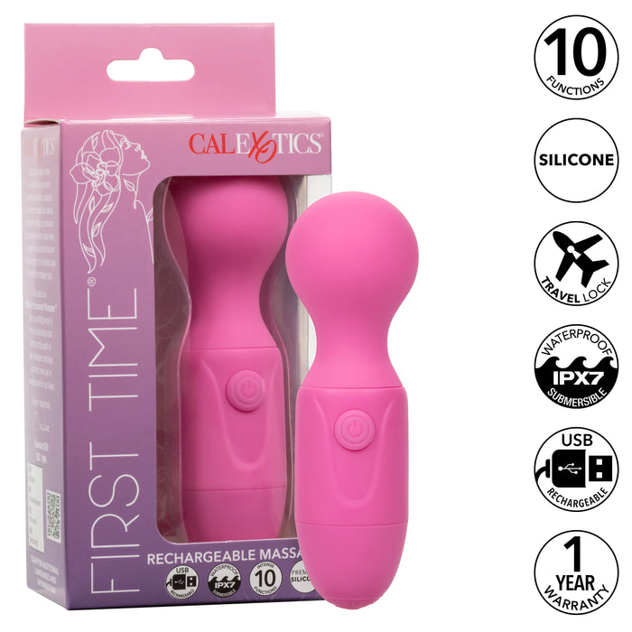 First Time Rechargeable Silicone Massager - Pink