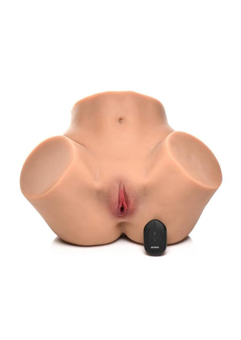 Mistress Vibrating & Squeezing Pussy & Ass Masturbator with Remote Control - Vanilla