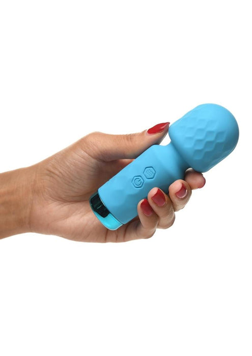 Bang! 10X Mini ALL-SILICONE Rechargeable Wand - Blue