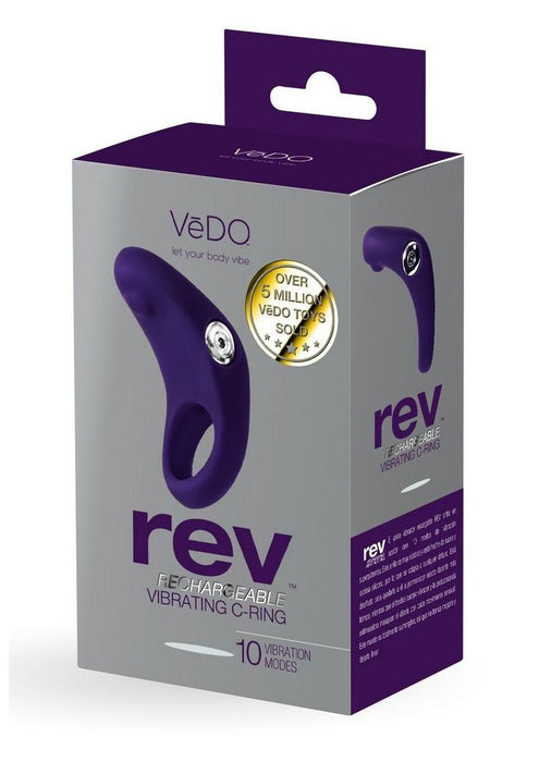 VeDo Rev Silicone Rechargeable Vibrating Cock Ring - Purple