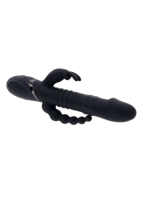 Playboy Big Bunny Energy Rechargeable Silicone Rabbit Vibrator - Black