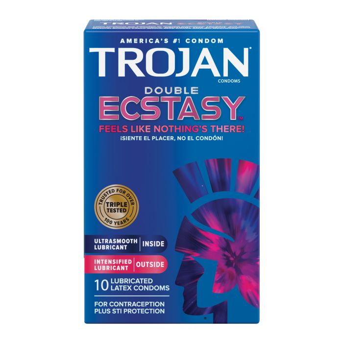 Trojan Double Ecstasy Condoms - Box of 10