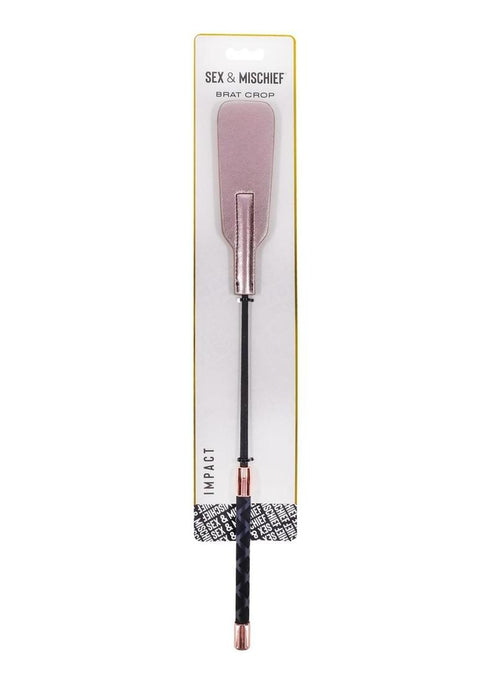 Sex & Mischief Brat Crop - Rose Gold/Black