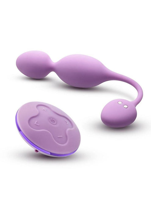 Wellness Raine Rechargeable Silicone Vibrating Kegel Ball with Remote - Lilac