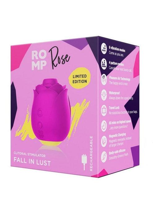 ROMP Rose Rechargeable Silicone Air Clitoral Stimulator - Purple