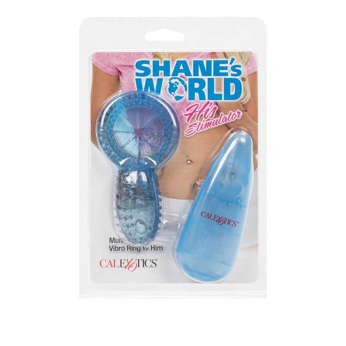 Shane's World His Stimulator Vibrating Cock Ring - Blue