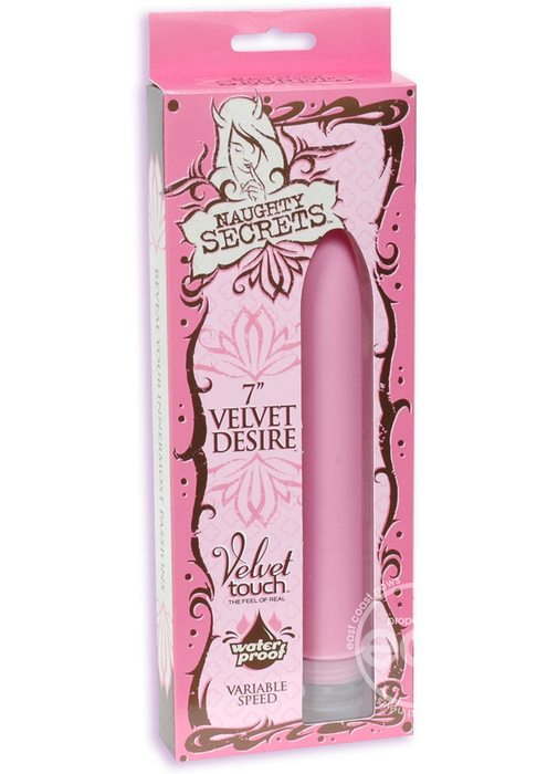 Naughty Secrets Velvet Desire Vibrator Waterproof 7in - Pink