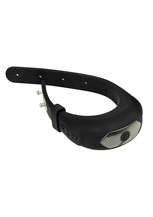 CockPower Adjustable Belt Rechargeable Silicone Cock Ring - Black