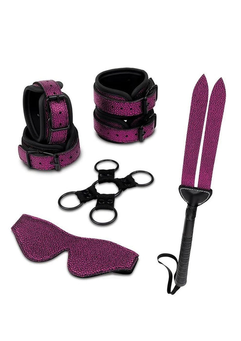 WhipSmart Dragon's Lair Dragonskin Bondage Set (7 Piece) - Black/Purple