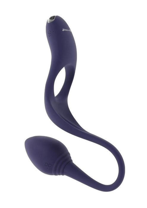 Zero Tolerance Tip to Tail Rechargeable Silicone Cock Ring with Anal Plug - Purple