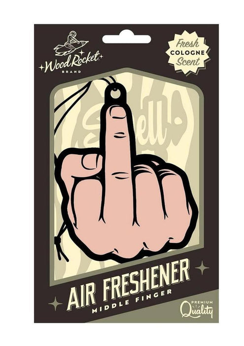 Wood Rocket Middle Finger Peach Air Freshener - Cologne